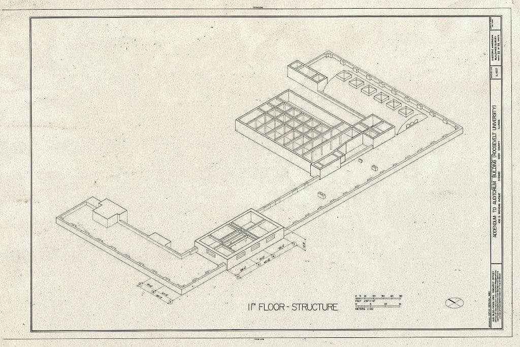 Blueprint HABS Ill,16-CHIG,39- (Sheet 22 of 53) - Auditorium Building, 430 South Michigan Avenue, Chicago, Cook County, IL