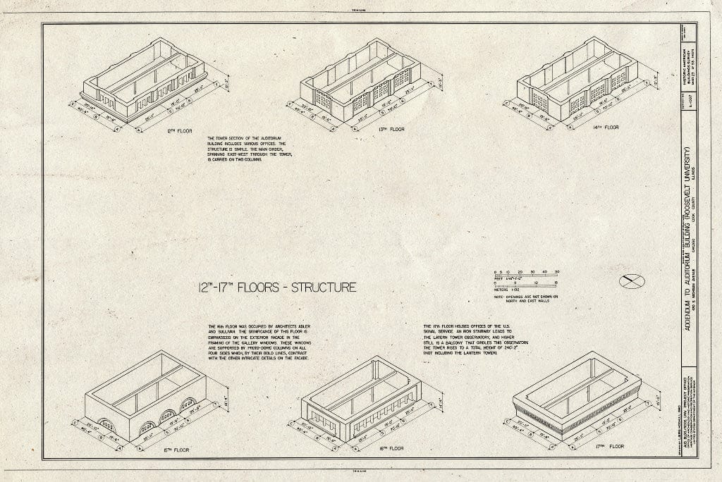 Blueprint HABS Ill,16-CHIG,39- (Sheet 23 of 53) - Auditorium Building, 430 South Michigan Avenue, Chicago, Cook County, IL