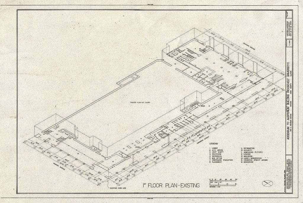 Blueprint HABS Ill,16-CHIG,39- (Sheet 24 of 53) - Auditorium Building, 430 South Michigan Avenue, Chicago, Cook County, IL