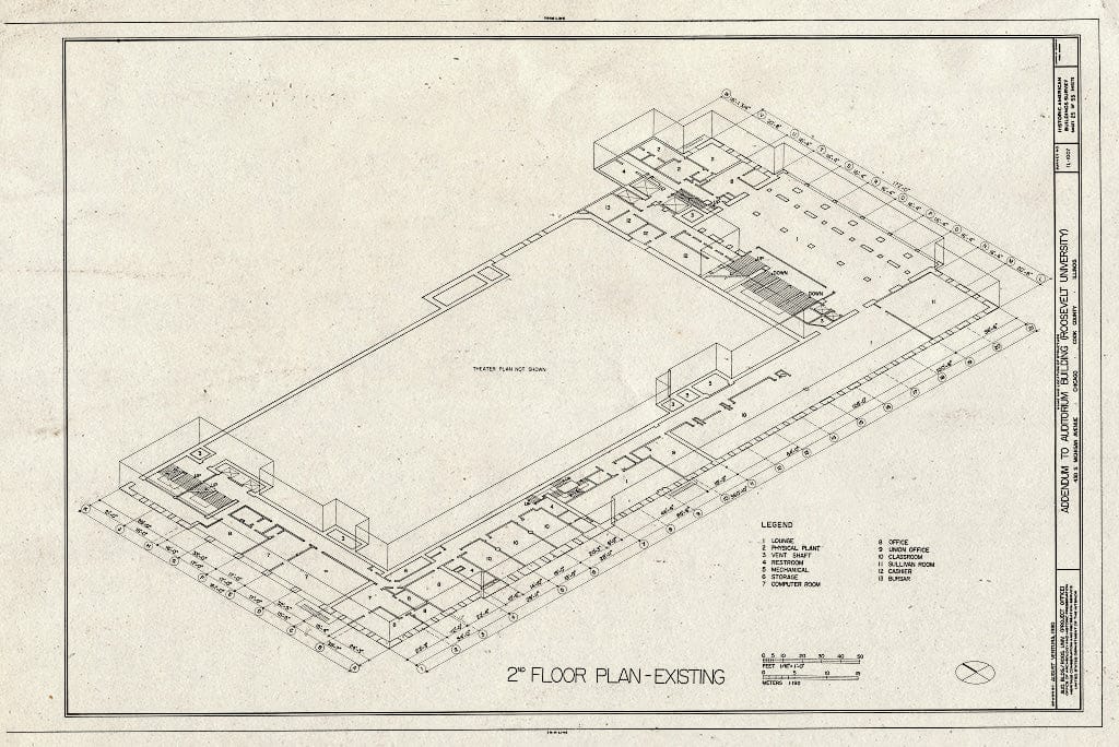 Blueprint HABS Ill,16-CHIG,39- (Sheet 25 of 53) - Auditorium Building, 430 South Michigan Avenue, Chicago, Cook County, IL