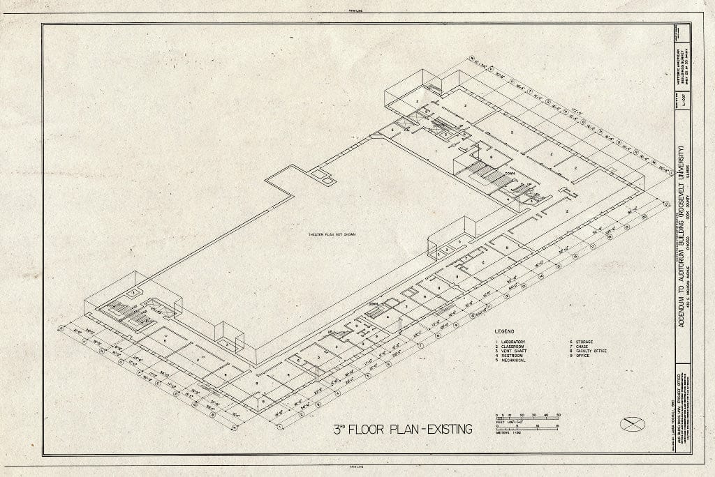 Blueprint HABS Ill,16-CHIG,39- (Sheet 26 of 53) - Auditorium Building, 430 South Michigan Avenue, Chicago, Cook County, IL