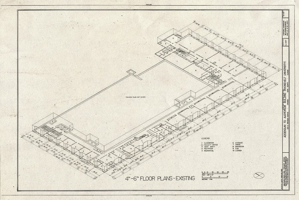 Blueprint HABS Ill,16-CHIG,39- (Sheet 27 of 53) - Auditorium Building, 430 South Michigan Avenue, Chicago, Cook County, IL