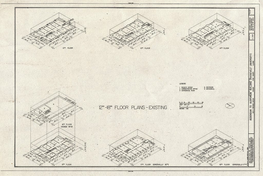 Blueprint HABS Ill,16-CHIG,39- (Sheet 33 of 53) - Auditorium Building, 430 South Michigan Avenue, Chicago, Cook County, IL