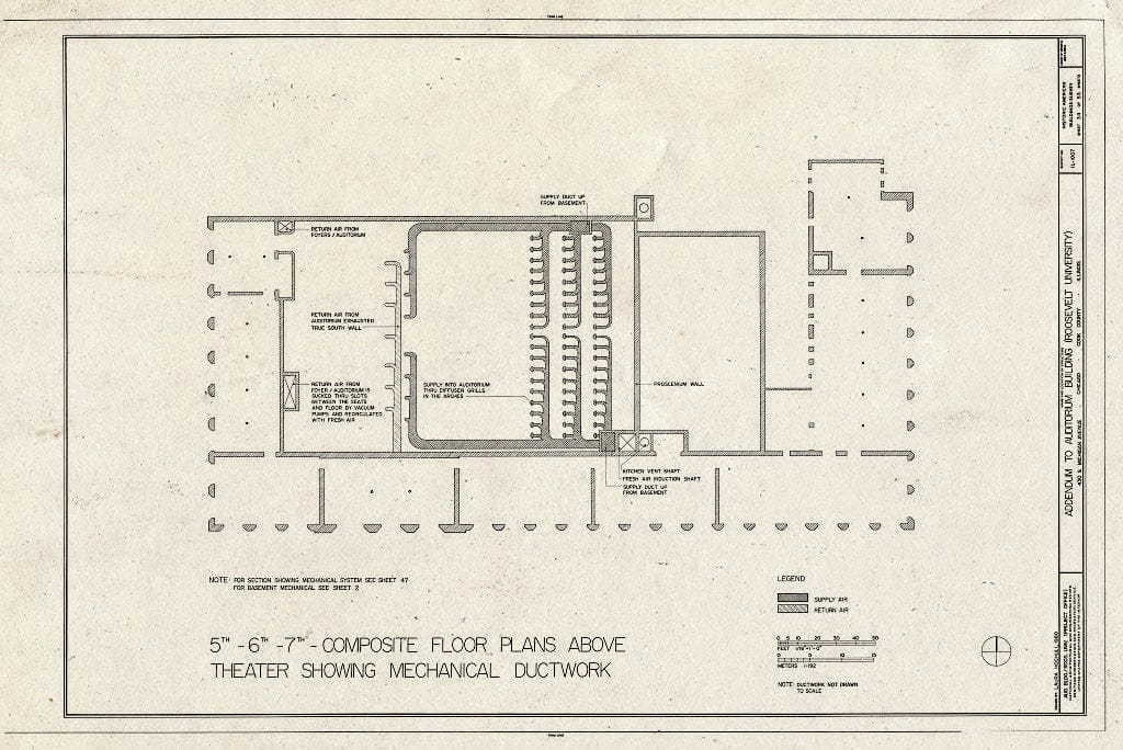 Blueprint HABS Ill,16-CHIG,39- (Sheet 34 of 53) - Auditorium Building, 430 South Michigan Avenue, Chicago, Cook County, IL