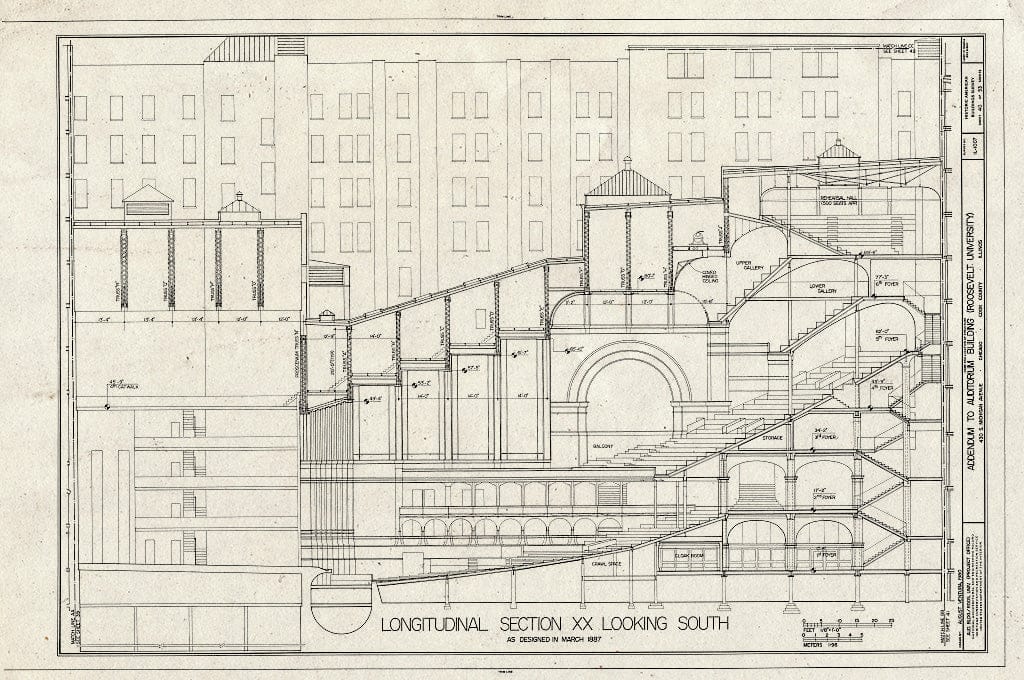 Blueprint HABS Ill,16-CHIG,39- (Sheet 40 of 53) - Auditorium Building, 430 South Michigan Avenue, Chicago, Cook County, IL