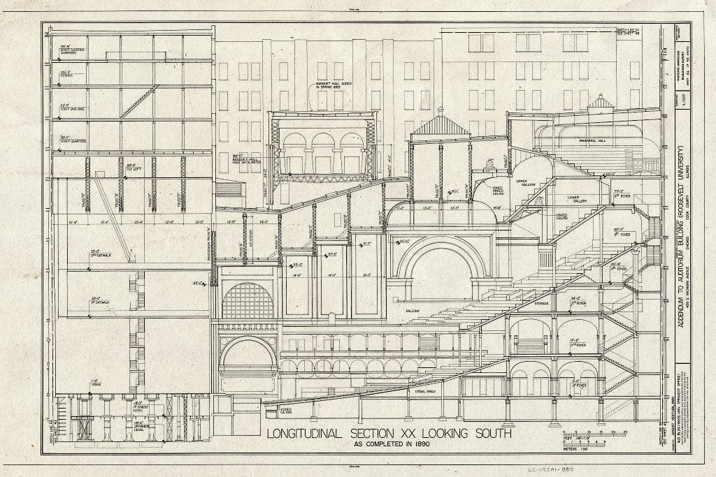 Blueprint HABS Ill,16-CHIG,39- (Sheet 44 of 53) - Auditorium Building, 430 South Michigan Avenue, Chicago, Cook County, IL