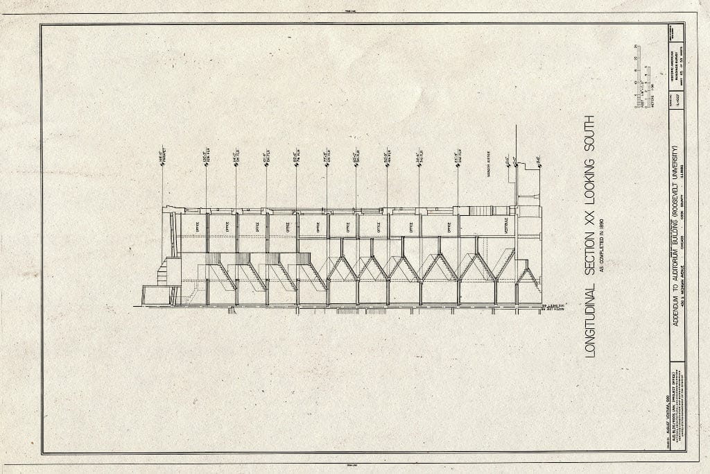 Blueprint HABS Ill,16-CHIG,39- (Sheet 45 of 53) - Auditorium Building, 430 South Michigan Avenue, Chicago, Cook County, IL