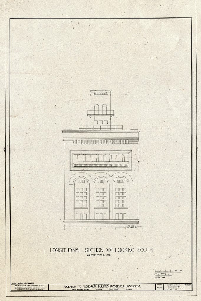 Blueprint HABS Ill,16-CHIG,39- (Sheet 46 of 53) - Auditorium Building, 430 South Michigan Avenue, Chicago, Cook County, IL