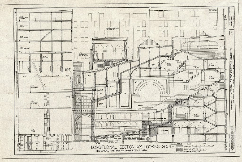 Blueprint HABS Ill,16-CHIG,39- (Sheet 47 of 53) - Auditorium Building, 430 South Michigan Avenue, Chicago, Cook County, IL