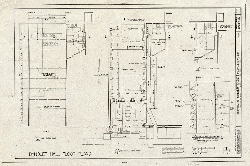 Blueprint HABS Ill,16-CHIG,39- (Sheet 48 of 53) - Auditorium Building, 430 South Michigan Avenue, Chicago, Cook County, IL