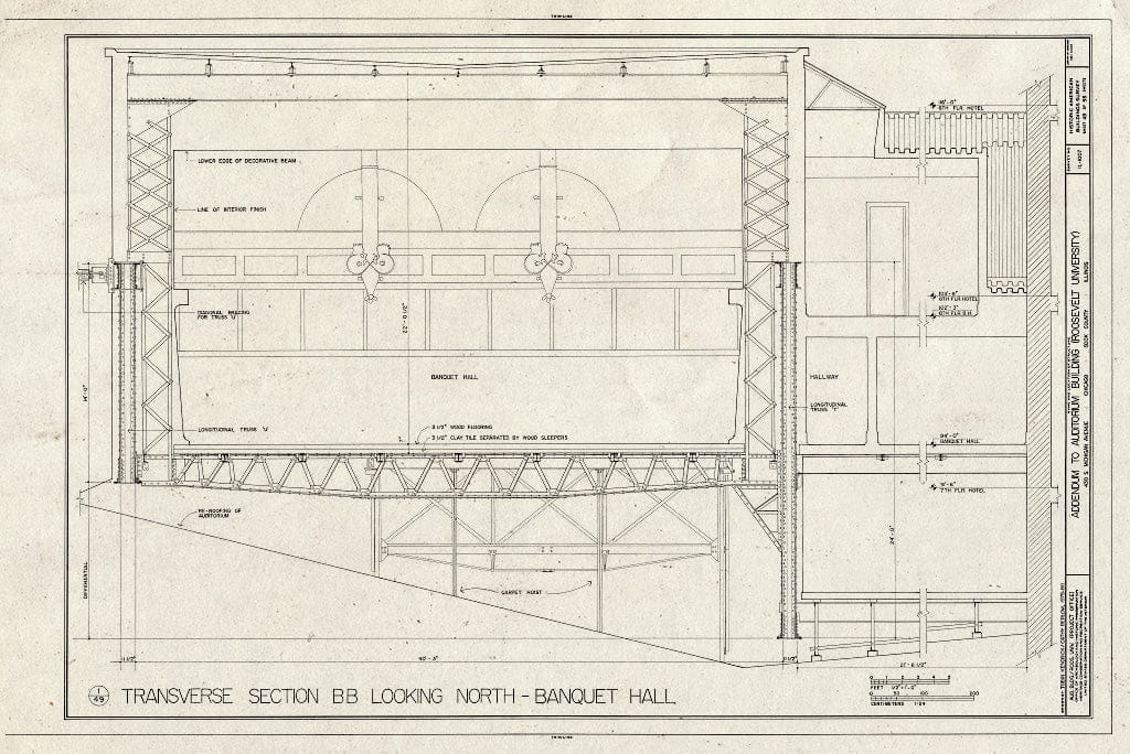 Blueprint HABS Ill,16-CHIG,39- (Sheet 49 of 53) - Auditorium Building, 430 South Michigan Avenue, Chicago, Cook County, IL