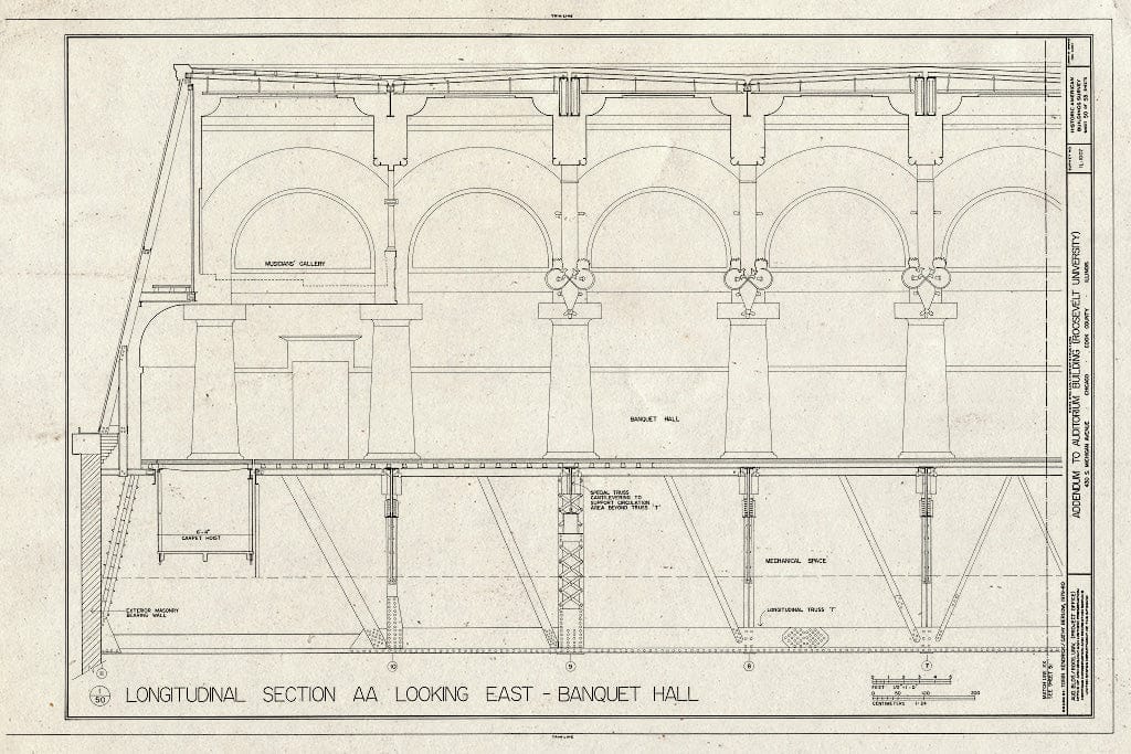 Blueprint HABS Ill,16-CHIG,39- (Sheet 50 of 53) - Auditorium Building, 430 South Michigan Avenue, Chicago, Cook County, IL