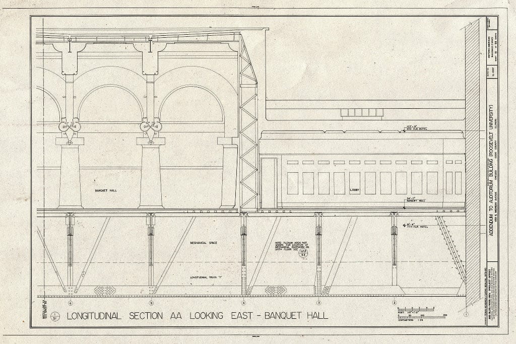 Blueprint HABS Ill,16-CHIG,39- (Sheet 51 of 53) - Auditorium Building, 430 South Michigan Avenue, Chicago, Cook County, IL