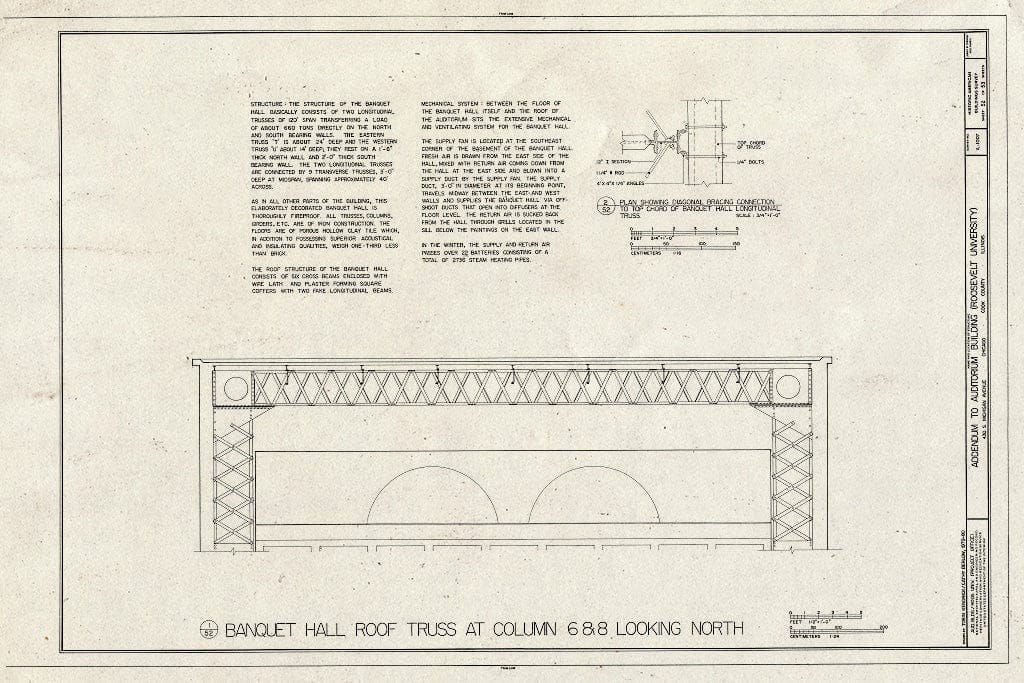 Blueprint HABS Ill,16-CHIG,39- (Sheet 52 of 53) - Auditorium Building, 430 South Michigan Avenue, Chicago, Cook County, IL