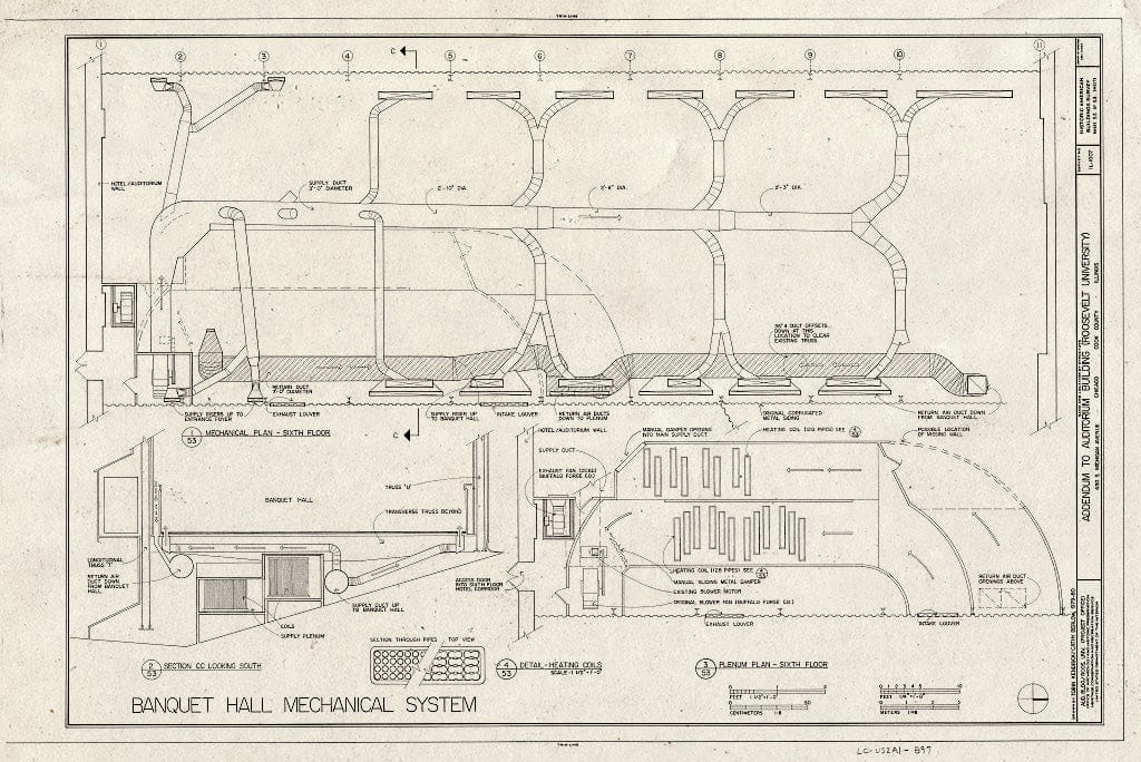 Blueprint HABS Ill,16-CHIG,39- (Sheet 53 of 53) - Auditorium Building, 430 South Michigan Avenue, Chicago, Cook County, IL