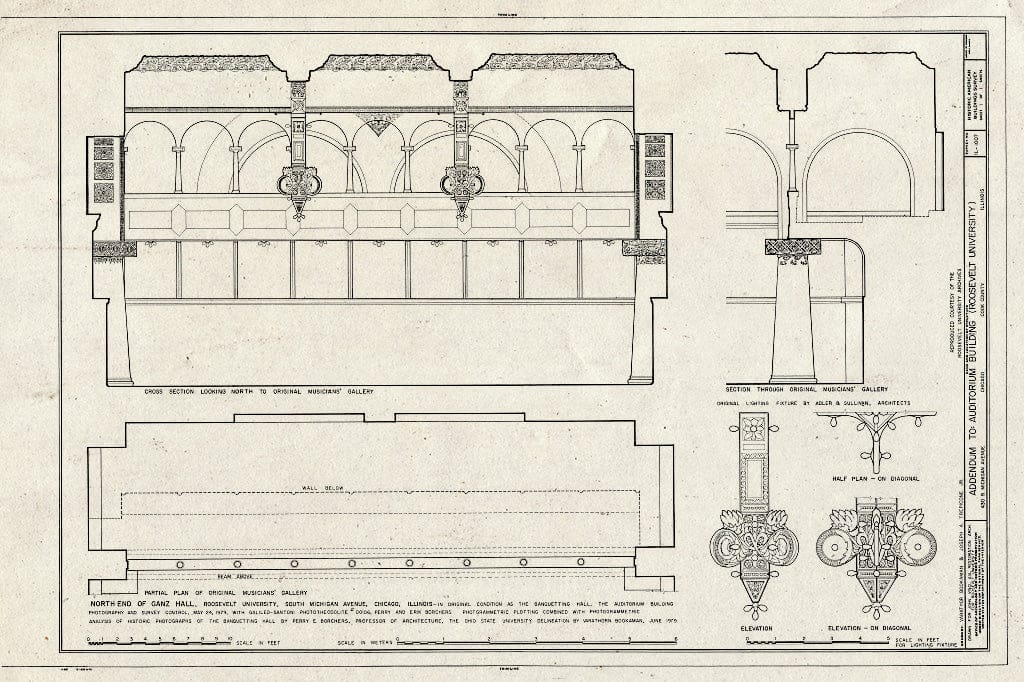 Blueprint HABS Ill,16-CHIG,39- (Sheet 1 of 1) - Auditorium Building, 430 South Michigan Avenue, Chicago, Cook County, IL