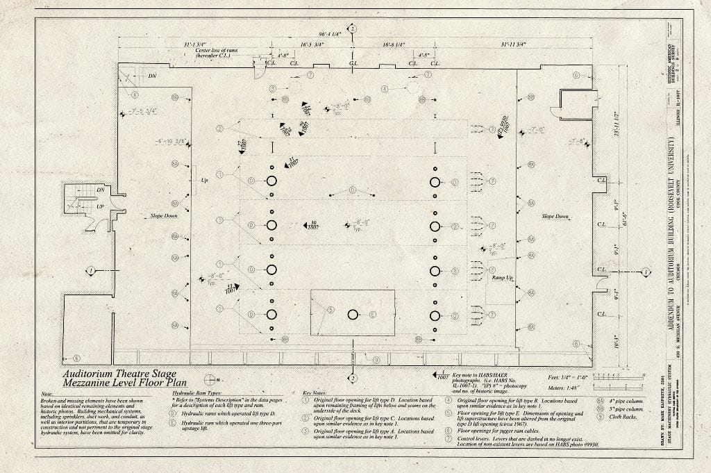 Blueprint HABS Ill,16-CHIG,39- (Sheet 2 of 9) - Auditorium Building, 430 South Michigan Avenue, Chicago, Cook County, IL