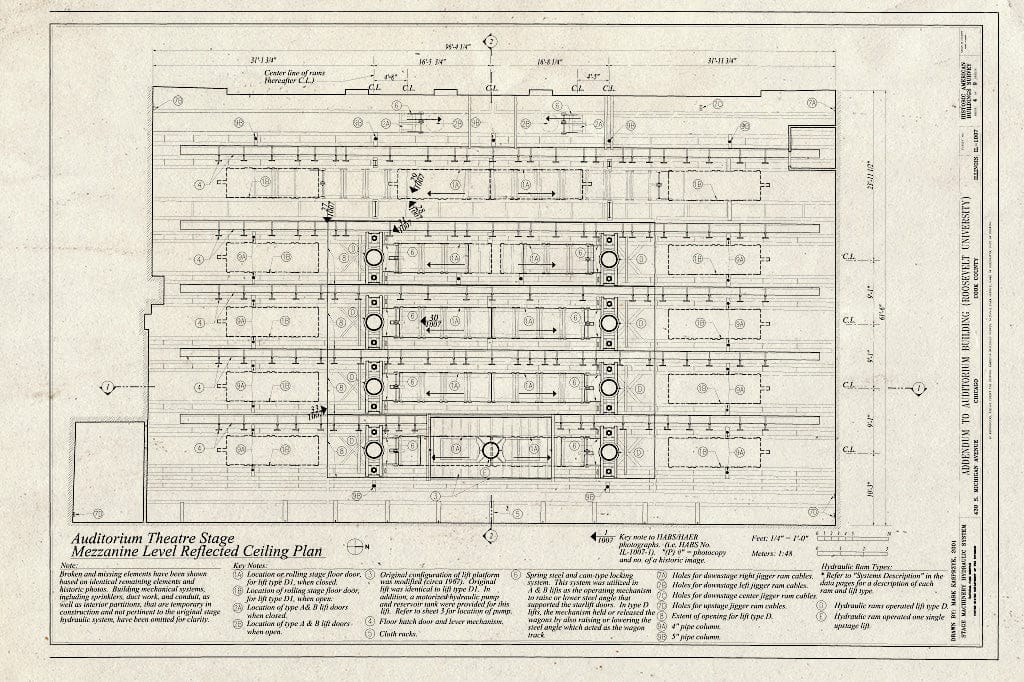 Blueprint HABS Ill,16-CHIG,39- (Sheet 4 of 9) - Auditorium Building, 430 South Michigan Avenue, Chicago, Cook County, IL