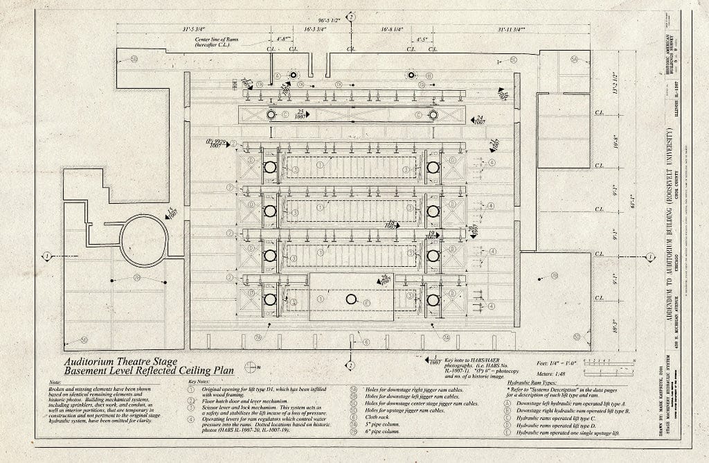 Blueprint HABS Ill,16-CHIG,39- (Sheet 5 of 9) - Auditorium Building, 430 South Michigan Avenue, Chicago, Cook County, IL