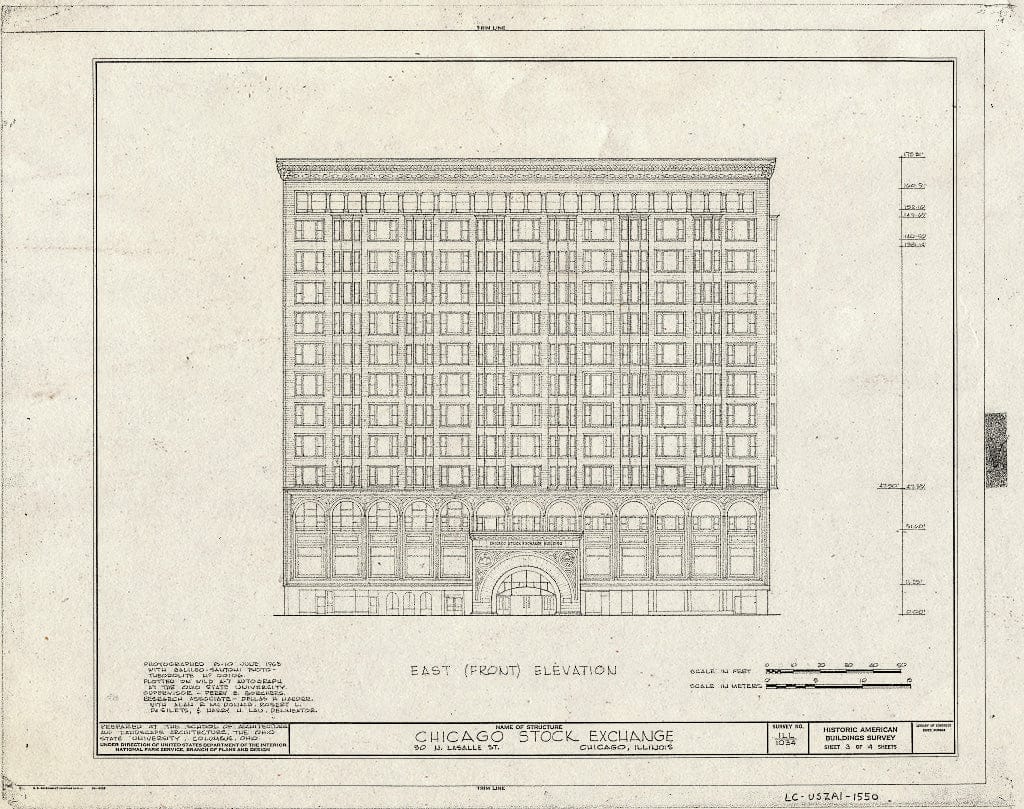 Blueprint HABS Ill,16-CHIG,36- (Sheet 3 of 4) - Chicago Stock Exchange Building, 30 North Lasalle Street, Chicago, Cook County, IL