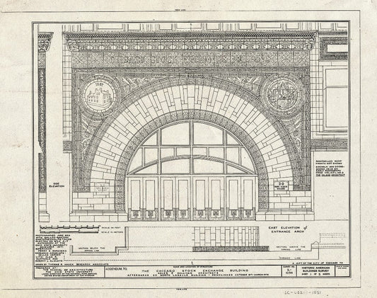 Blueprint HABS Ill,16-CHIG,36- (Sheet 1 of 5) - Chicago Stock Exchange Building, 30 North Lasalle Street, Chicago, Cook County, IL