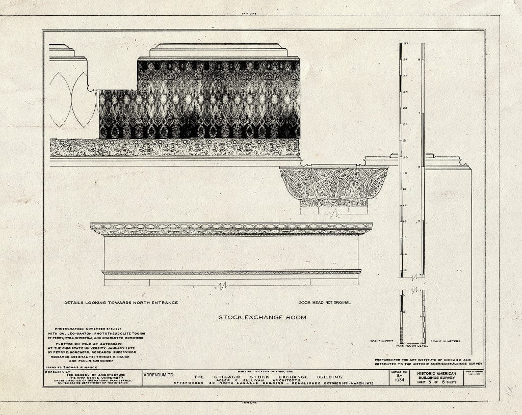 Blueprint HABS Ill,16-CHIG,36- (Sheet 3 of 5) - Chicago Stock Exchange Building, 30 North Lasalle Street, Chicago, Cook County, IL
