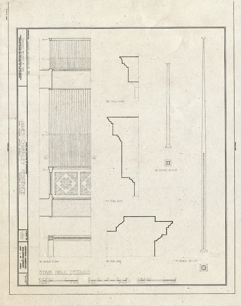 Blueprint HABS Ill,16-CHIG,12- (Sheet 6 of 7) - James Charnley House, 1365 North Astor Street, Chicago, Cook County, IL