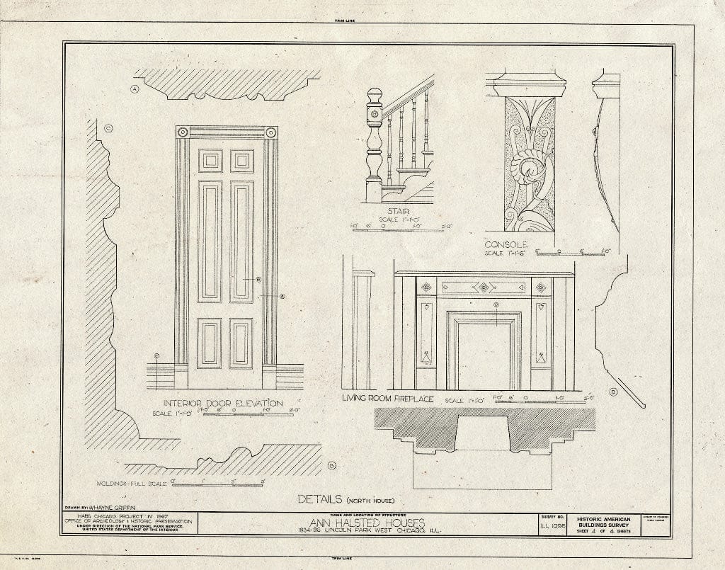 Blueprint HABS Ill,16-CHIG,85- (Sheet 4 of 4) - Ann Halsted Townhouses, 1826-1834 Lincoln Park Avenue West, Chicago, Cook County, IL