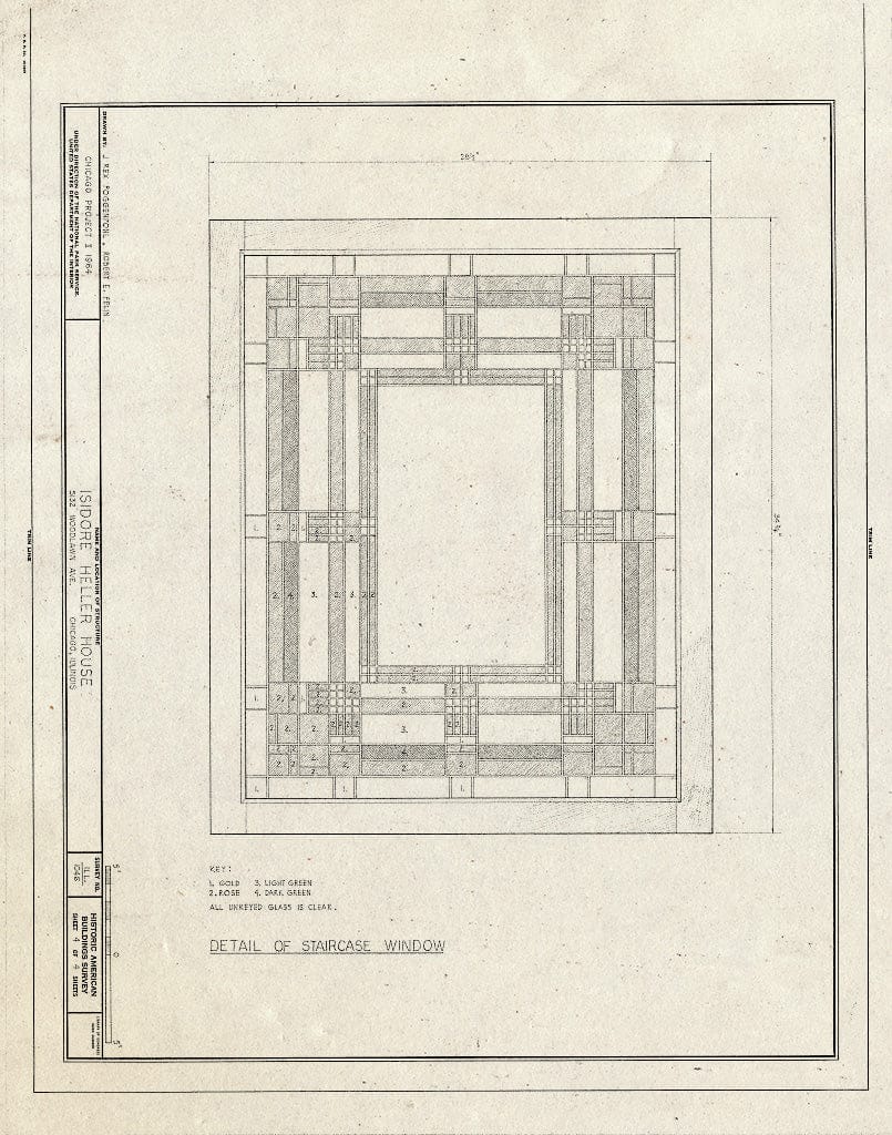 Blueprint HABS Ill,16-CHIG,48- (Sheet 4 of 4) - Isidore Heller House, 5132 South Woodlawn Avenue, Chicago, Cook County, IL