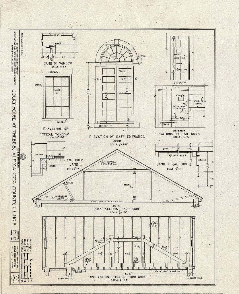 Blueprint HABS Ill,2-THEB,1- (Sheet 7 of 7) - Thebes Courthouse, Thebes, Alexander County, IL