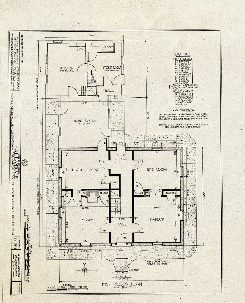 Blueprint HABS Ill,9-VIRG.V,1- (Sheet 3 of 4) - Allandale, Virginia, Cass County, IL