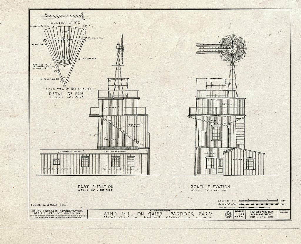 Blueprint HABS Ill,60-,1A- (Sheet 1 of 3) - Galus Paddock Farm, Springfield Road, Edwardsville, Madison County, IL