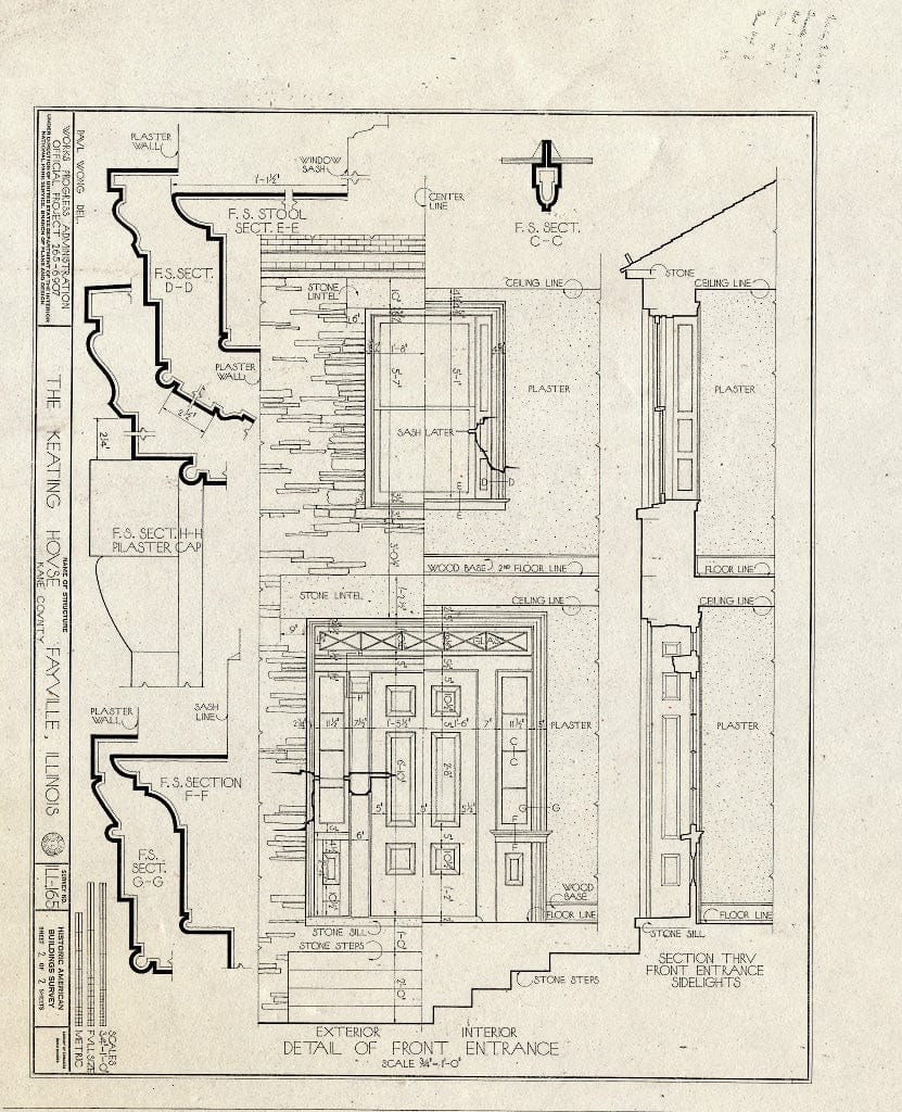 Blueprint HABS Ill,45-FAYV,1- (Sheet 2 of 2) - Keating House, U.S. Highway 430, Fayville, Alexander County, IL