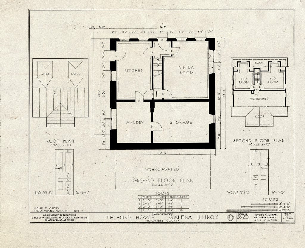 Blueprint HABS Ill,43-Gala,9- (Sheet 2 of 4) - Telford House, Park Avenue, Galena, Jo Daviess County, IL