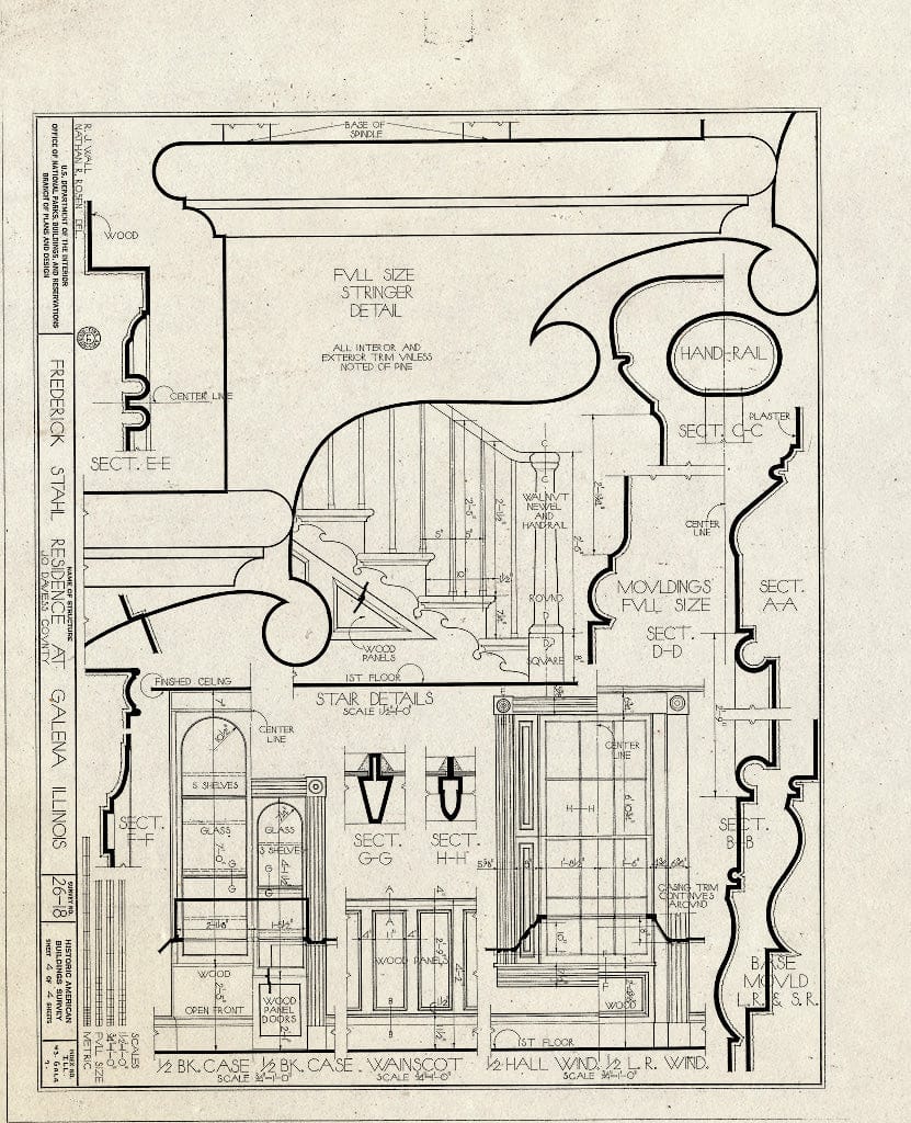 Blueprint HABS Ill,43-Gala,7- (Sheet 4 of 4) - Frederick Stahl House, 605 South Bench Street, Galena, Jo Daviess County, IL