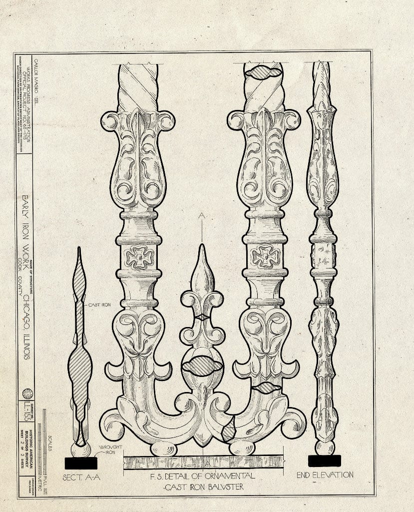 Blueprint HABS Ill,16-CHIG,7- (Sheet 2 of 2) - Chicago Ironwork, Chicago, Cook County, IL