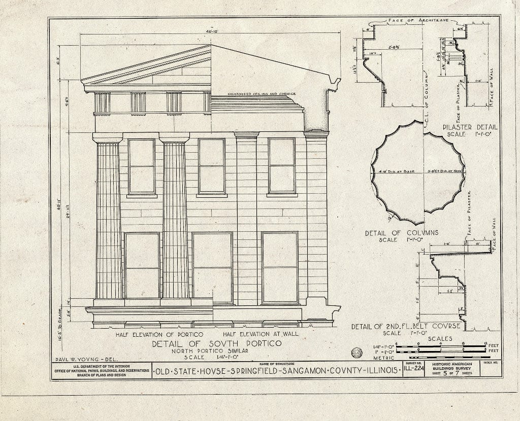 Blueprint HABS Ill,84-SPRIF,1- (Sheet 5 of 7) - Old State House, Springfield, Sangamon County, IL