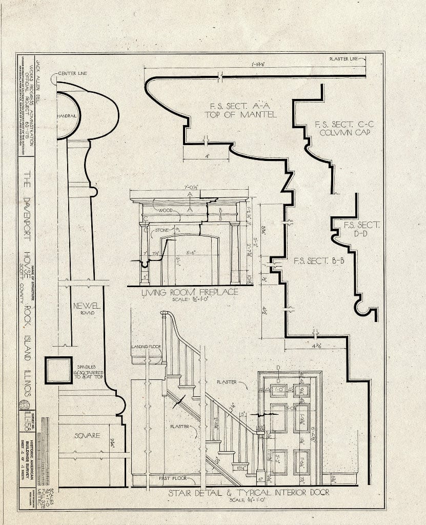 Blueprint HABS Ill,81-ROCIL,1- (Sheet 4 of 4) - Rock Island Arsenal, Building No. 346, Davenport Drive, Arsenal Grounds, Rock Island, Rock Island County, IL