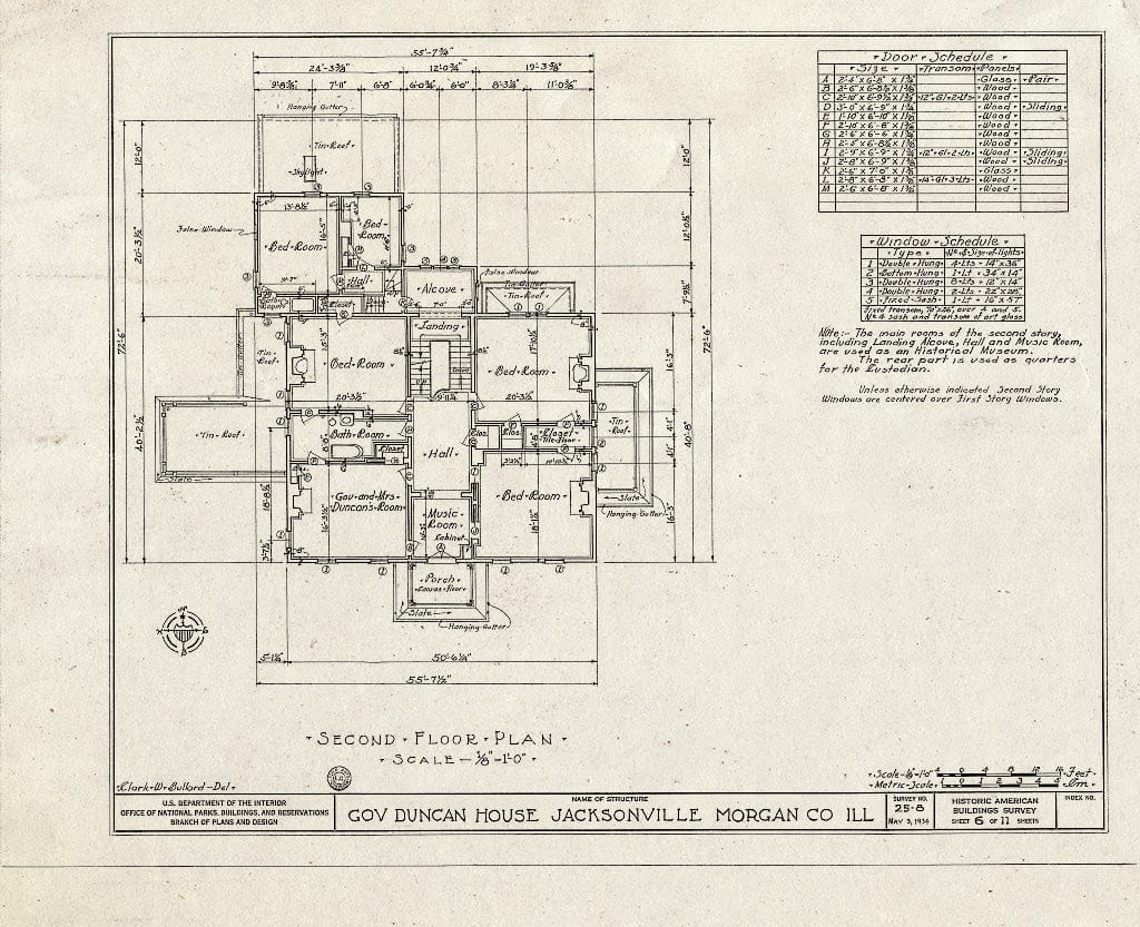 Blueprint HABS Ill,69-JACVI,1- (Sheet 6 of 11) - Governor Joseph Duncan House, 4 Duncan Place, Jacksonville, Morgan County, IL