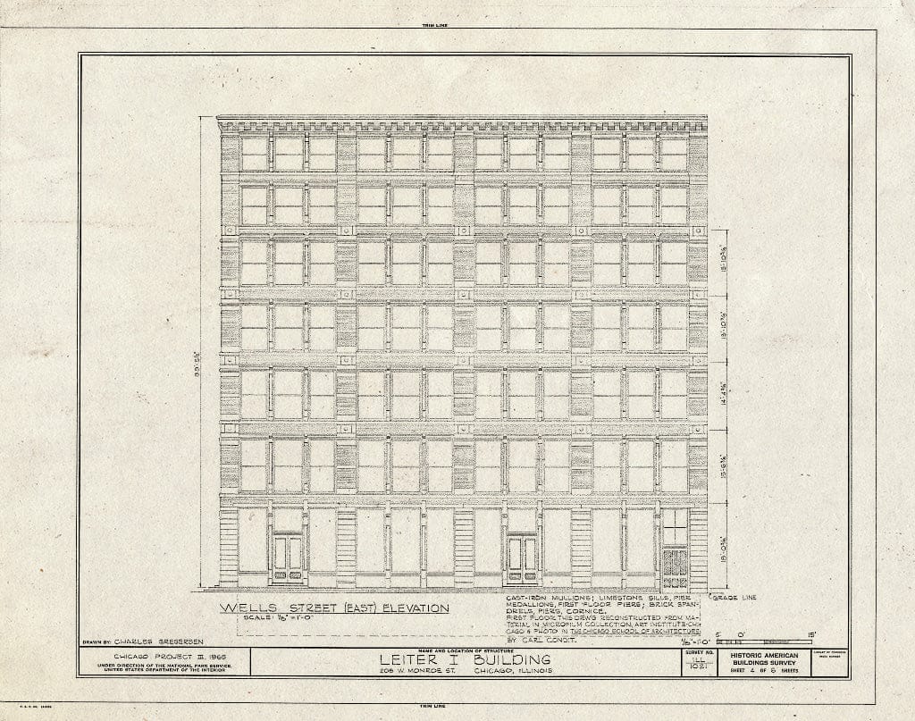 Blueprint HABS Ill,16-CHIG,23- (Sheet 4 of 6) - Leiter I Building, 200-208 West Monroe Street, Chicago, Cook County, IL