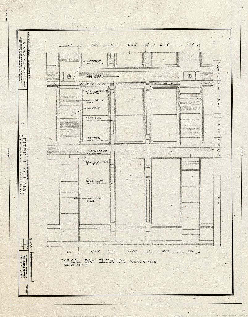 Blueprint HABS Ill,16-CHIG,23- (Sheet 5 of 6) - Leiter I Building, 200-208 West Monroe Street, Chicago, Cook County, IL
