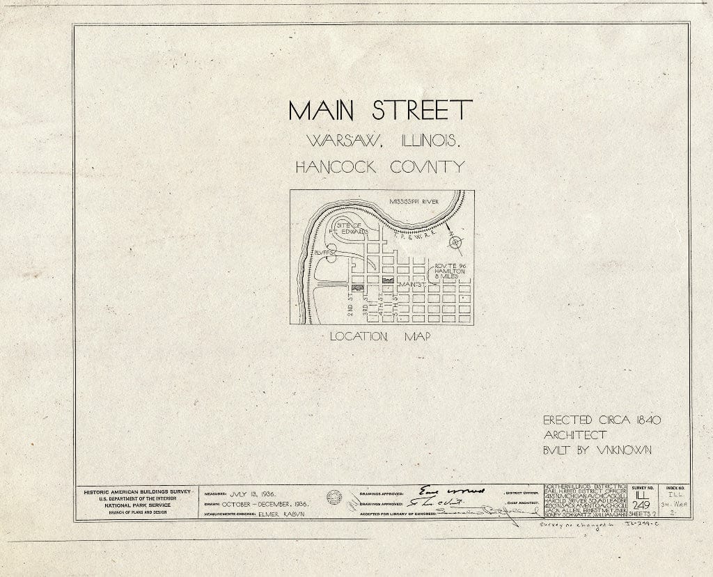 Blueprint HABS Ill,34-WAR,2- (Sheet 0 of 2) - 202-230 Main Street (Commercial Buildings), Warsaw, Hancock County, IL