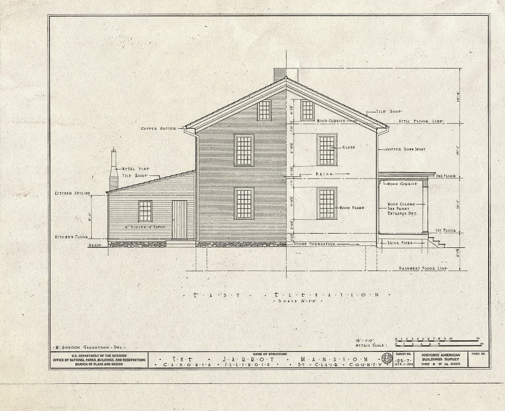 Blueprint HABS Ill,82-CAHO,2- (Sheet 8 of 16) - Nicholas Jarrot Mansion, State Route 157, Cahokia, St. Clair County, IL