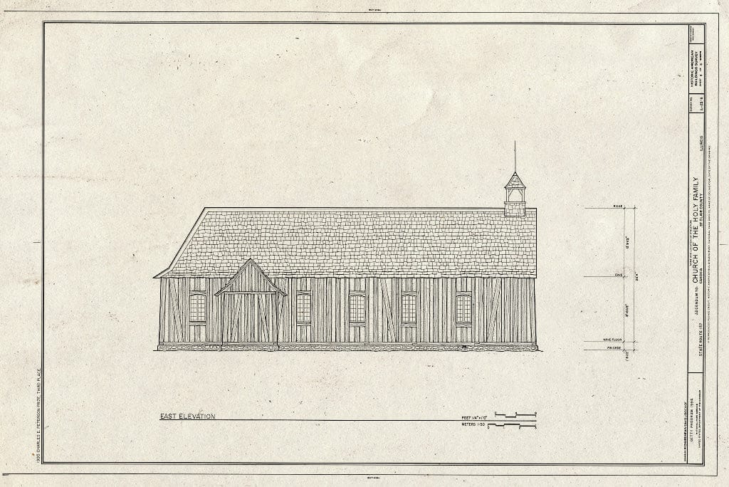 Blueprint HABS Ill,82-CAHO,1- (Sheet 4 of 7) - Church of The Holy Family, State Route 157, Cahokia, St. Clair County, IL