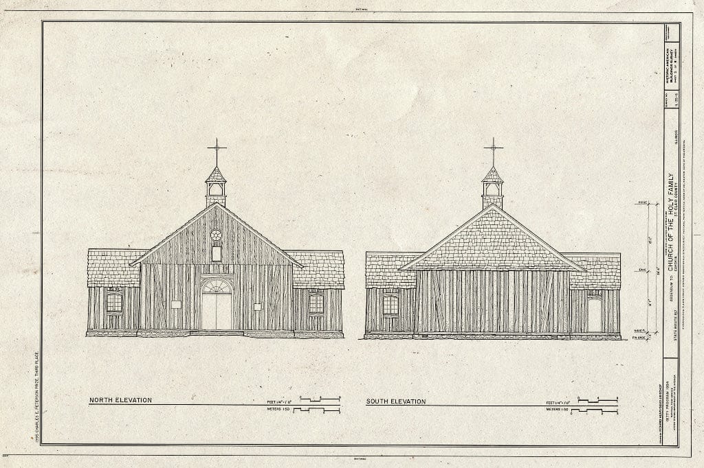 Blueprint HABS Ill,82-CAHO,1- (Sheet 5 of 7) - Church of The Holy Family, State Route 157, Cahokia, St. Clair County, IL