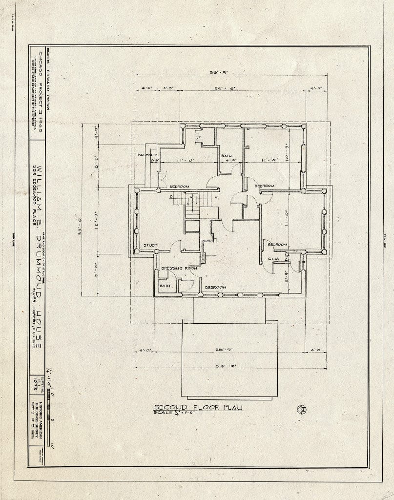 Blueprint HABS Ill,16-RIVFO,2- (Sheet 3 of 5) - William E. Drummond House, 559 Edgewood Place, River Forest, Cook County, IL