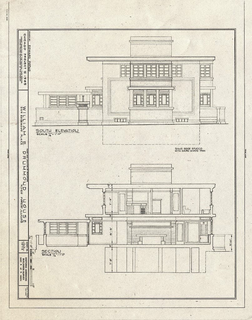 Blueprint HABS Ill,16-RIVFO,2- (Sheet 5 of 5) - William E. Drummond House, 559 Edgewood Place, River Forest, Cook County, IL