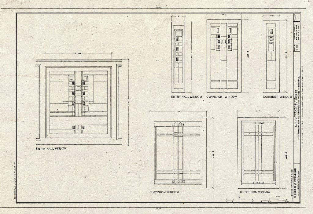 Blueprint HABS Ill,16-RIVSI,2- (Sheet 12 of 17) - Avery Coonley House, 300 Scottswood Road, 281 Bloomingbank Road, Riverside, Cook County, IL
