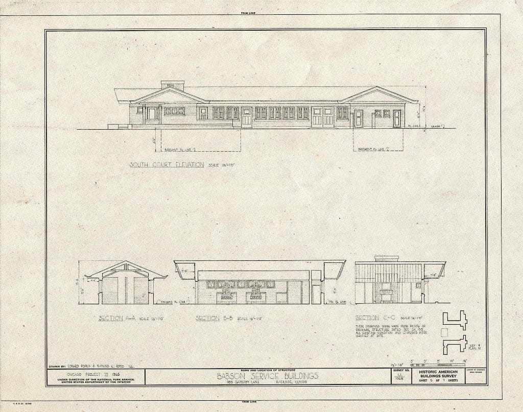 Blueprint HABS Ill,16-RIVSI,1A- (Sheet 5 of 7) - Babson Stable & Service Building, 283 Gatesby Lane, Riverside, Cook County, IL
