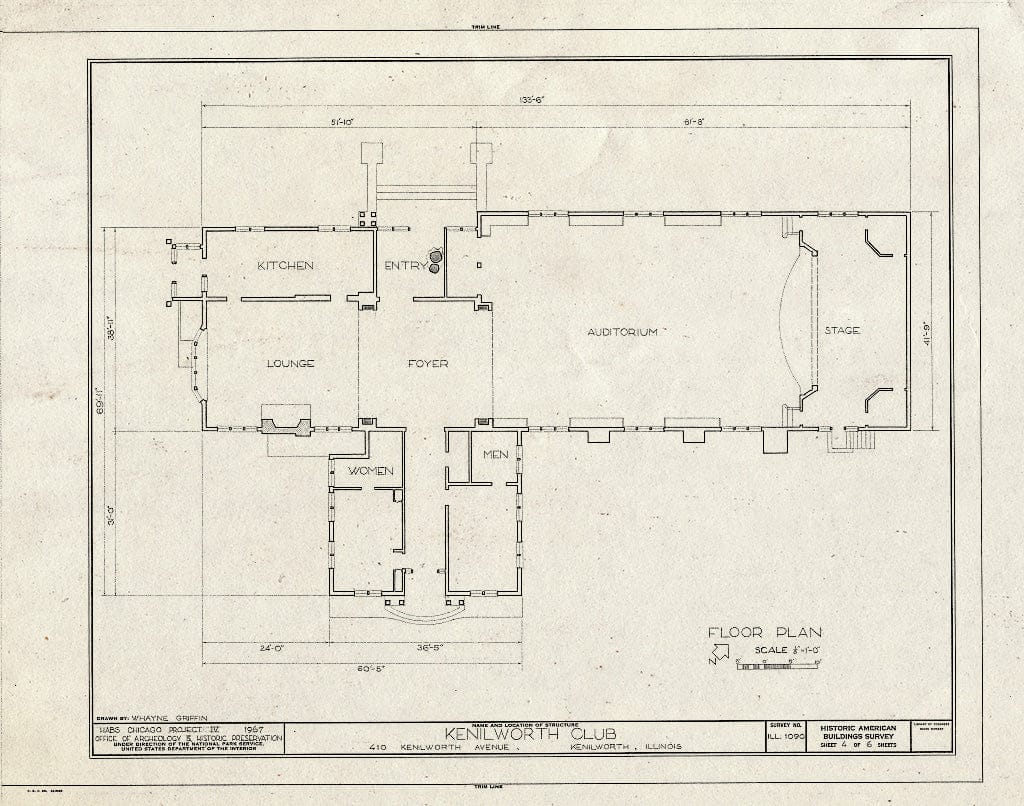 Blueprint HABS Ill,16-KENILL,1- (Sheet 4 of 6) - Kenilworth Club, 10 Kenilworth Avenue, Kenilworth, Cook County, IL